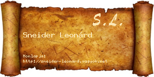 Sneider Leonárd névjegykártya