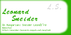 leonard sneider business card